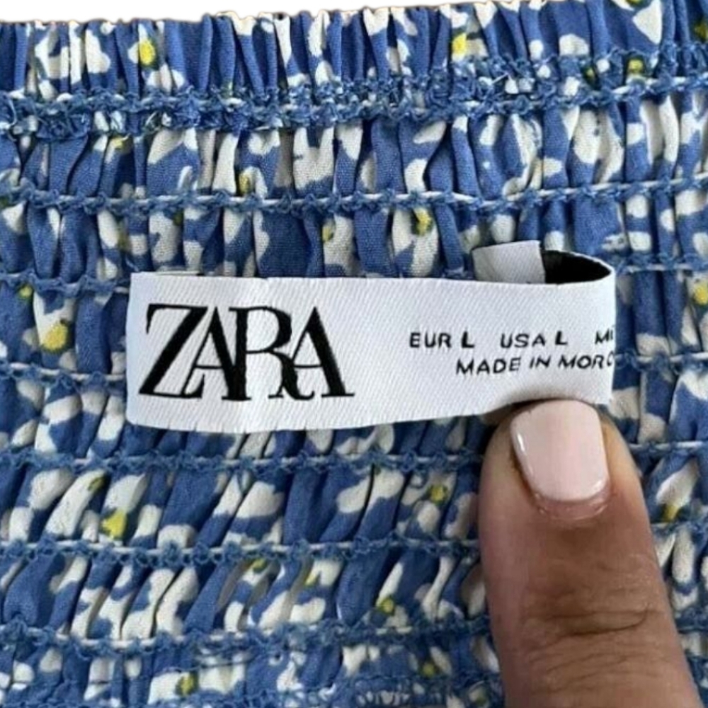 Zara Blue and White Floral Dress - Picture 3 of 5